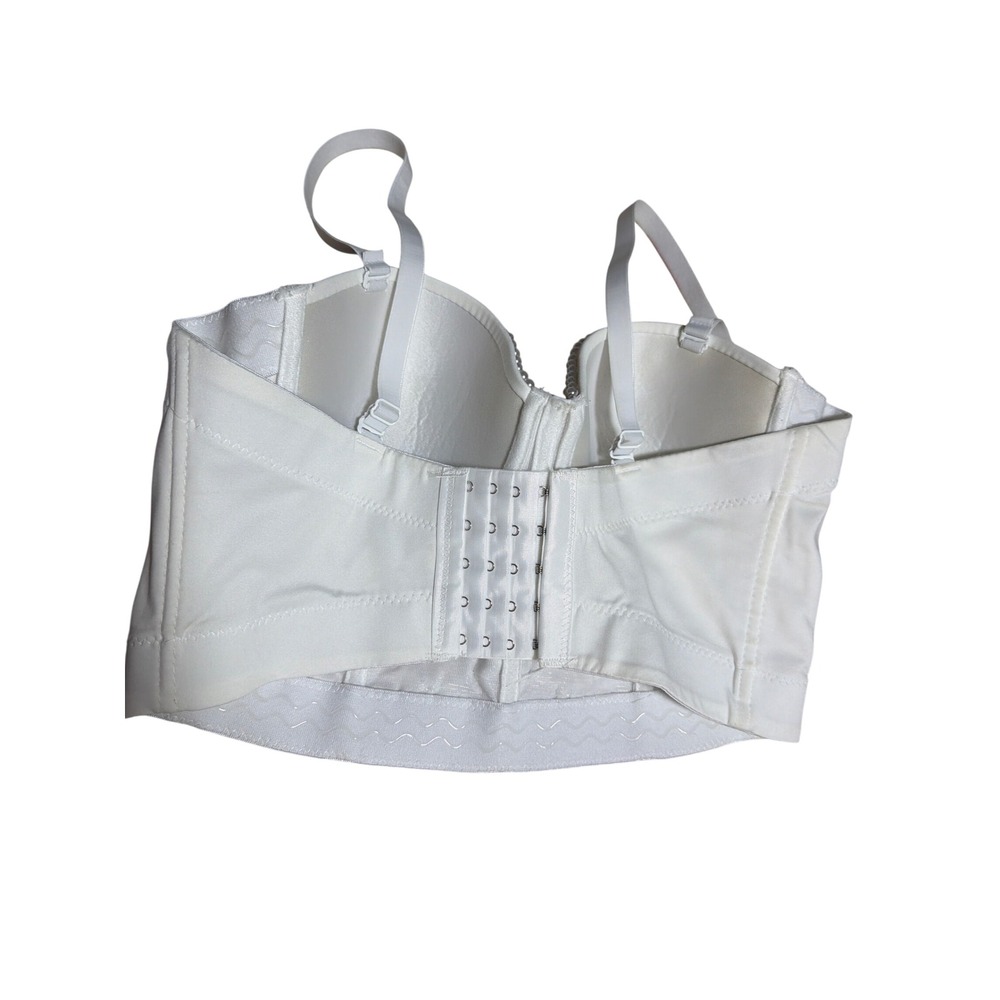 Coquette Pearl Bustier Crop Top | White Satin | Fairycore Cottagecore Boho - Picture 4 of 8